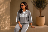 ست راحتی زنانه بیرونپوش Hello My Friend | ست اسپرت شیک و راحت